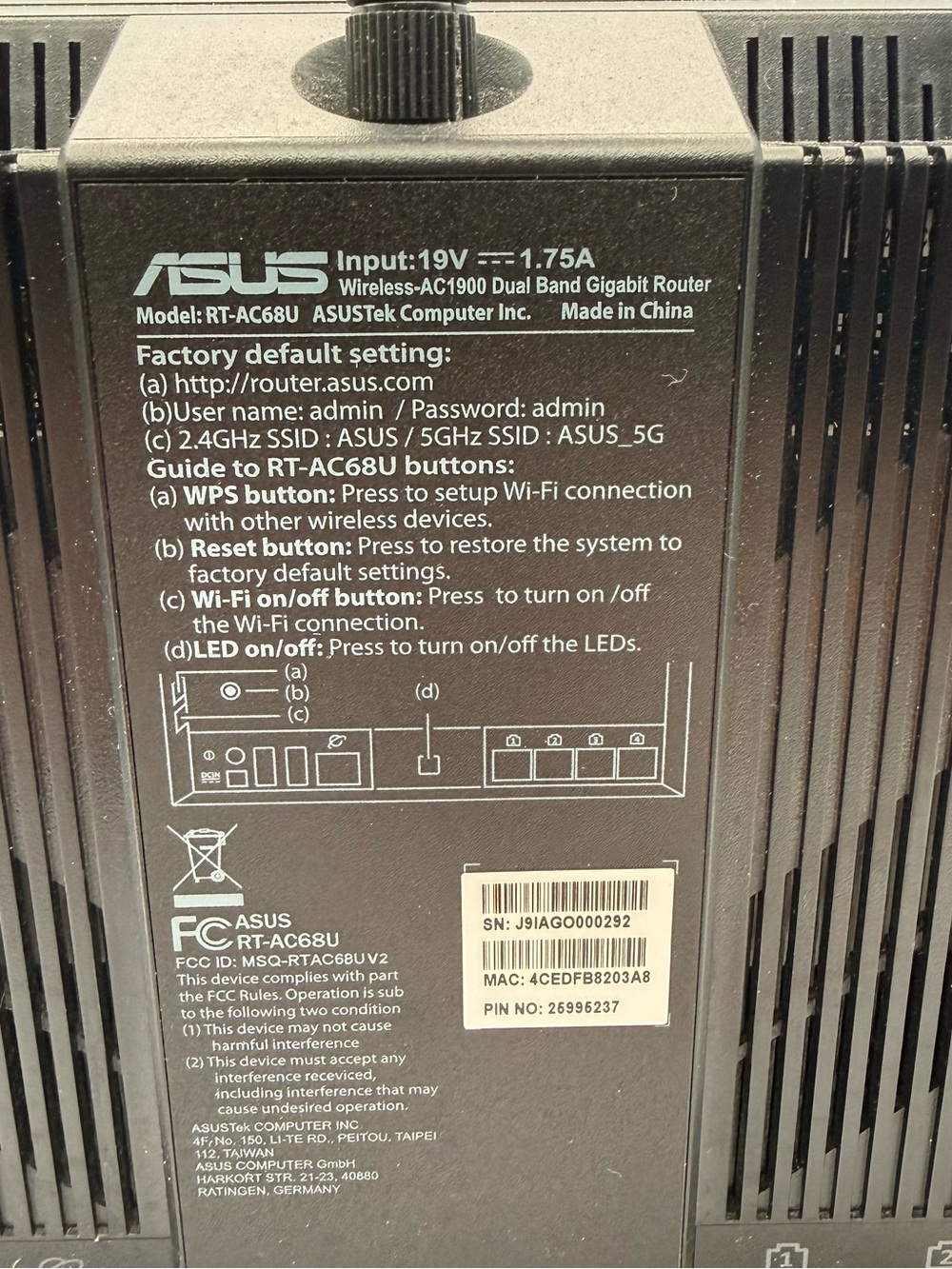 Tested ASUS AC1900 WiFi Gaming Router (RT-AC68U) - Dual Band  *Cables Included* - Picture 6 of 10
